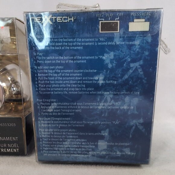 Nexxtech 2 Recording X-Mas Ornament 12 Second Voice Recording 6313203 NEW Silver - Picture 4 of 7